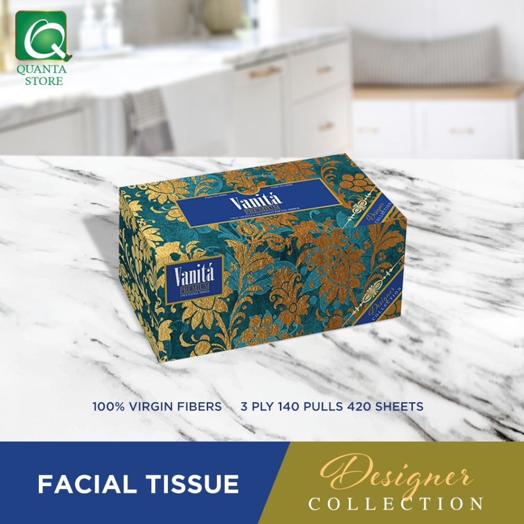 Vanita Premium Facial Tissue Designer Collection Gold & Green